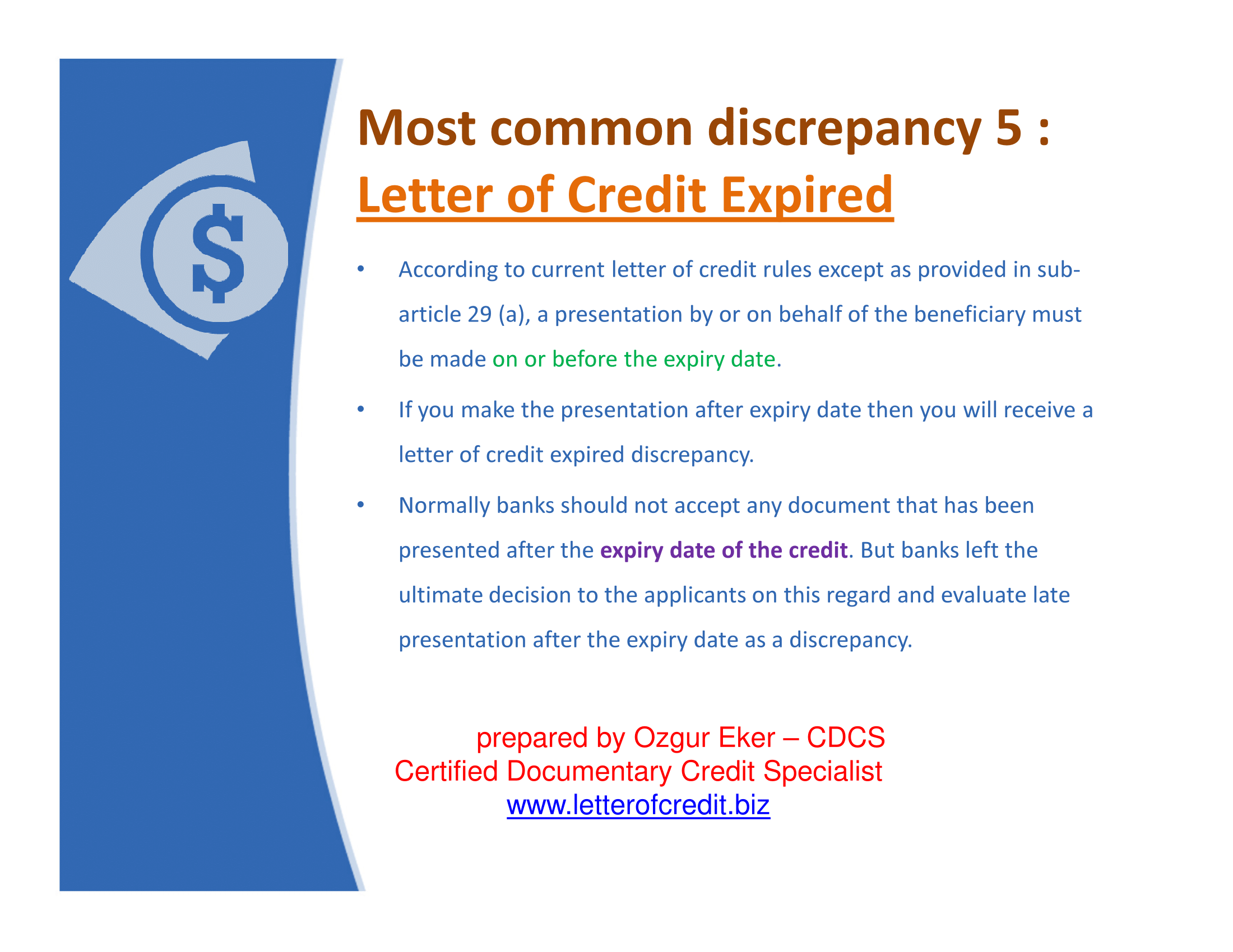 letter of credit expired