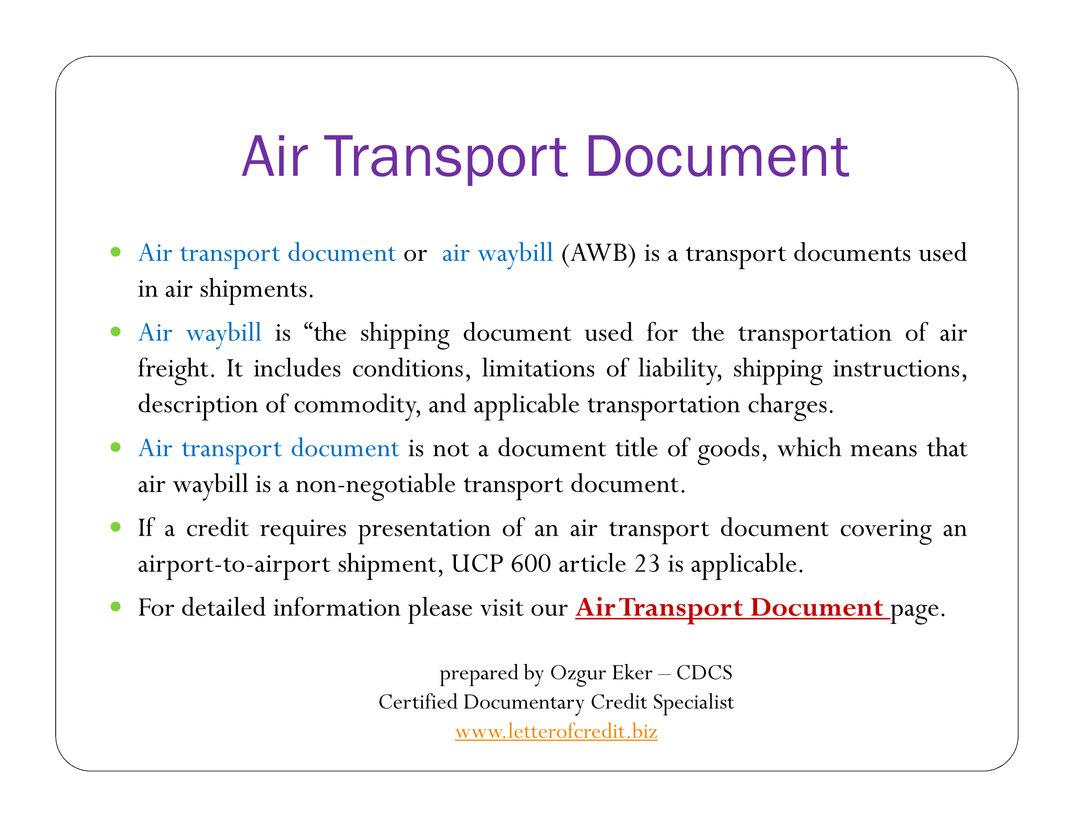 Air Transport Document