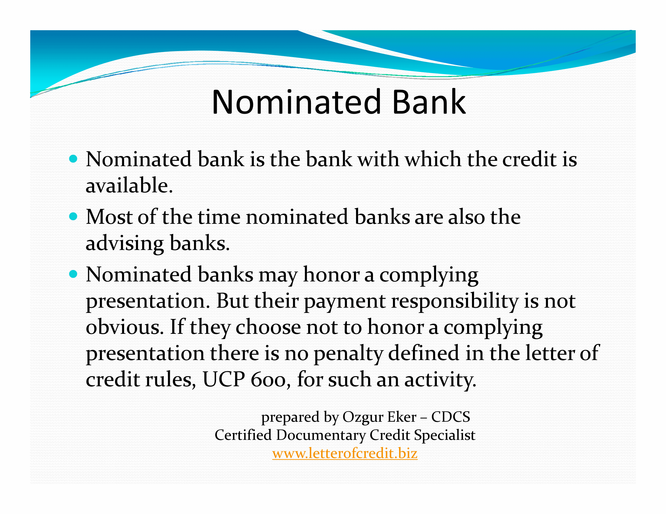 nominated bank