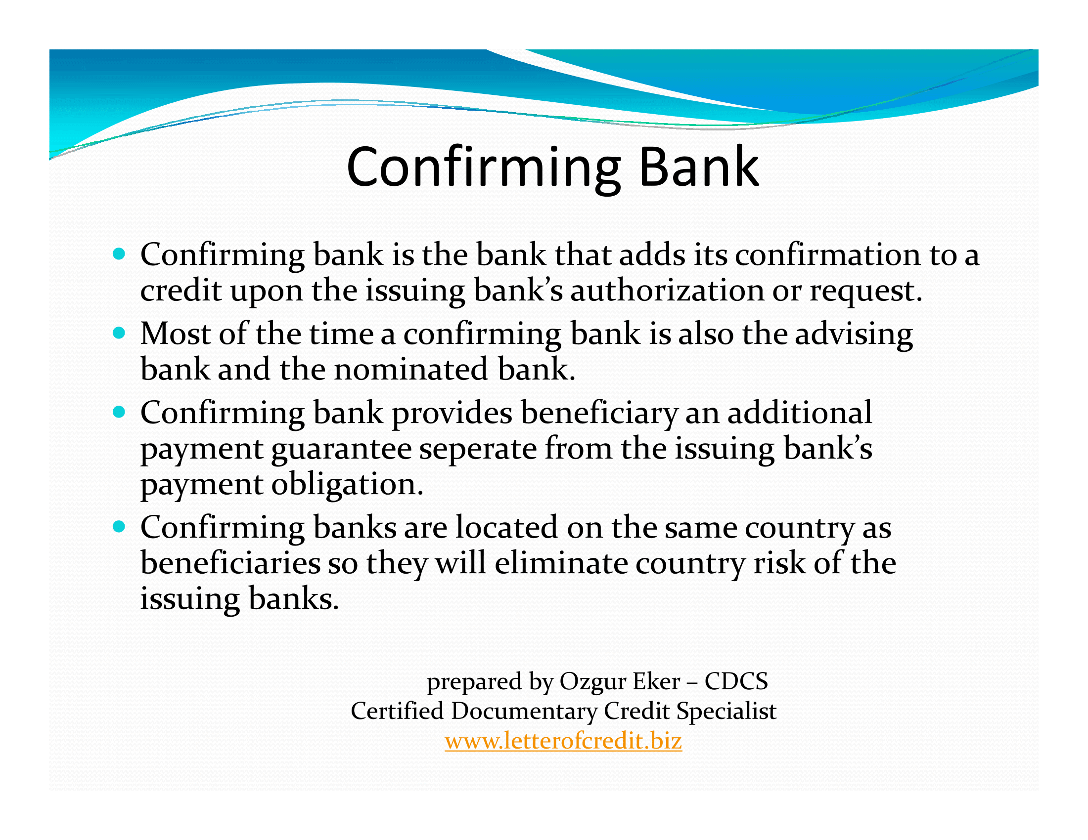 confirming bank