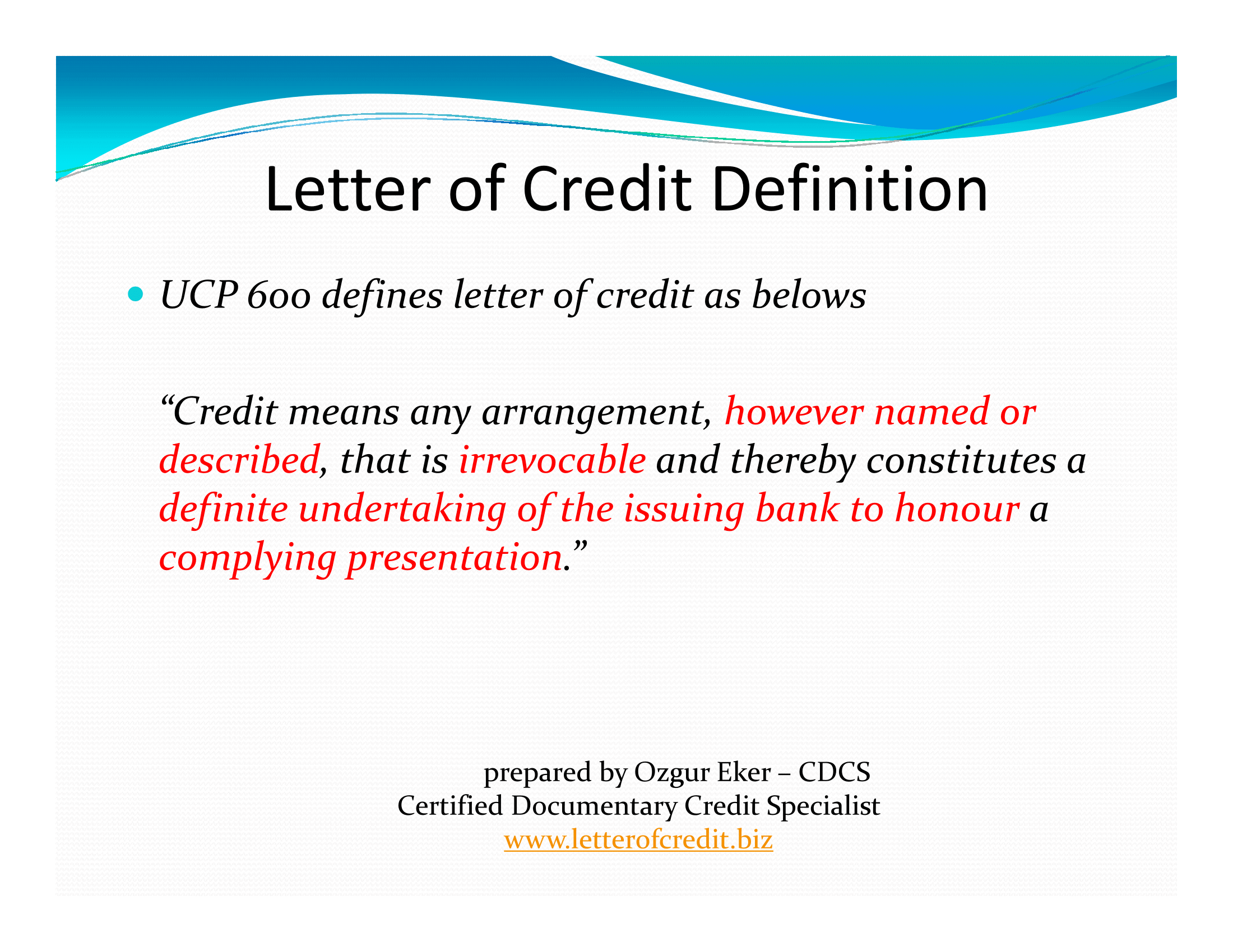 presentation on letter of credit