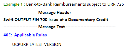 Bank-to-Bank Reimbursements subject to URR 725