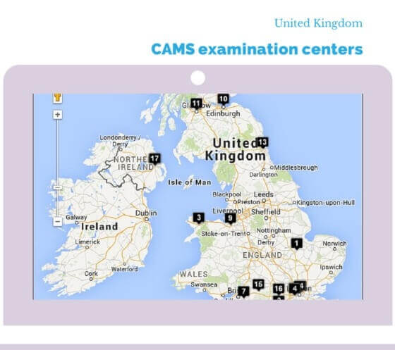 CAMS examination centers 