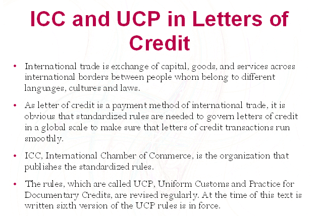 icc and ucp in letters of credit