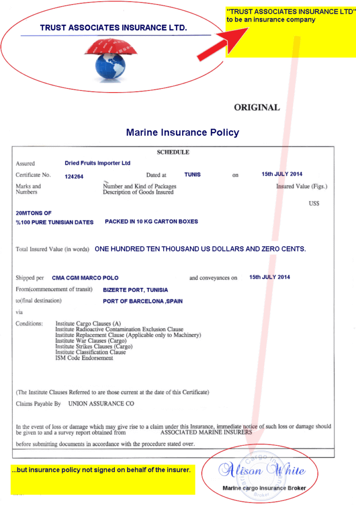 notice of assignment marine insurance