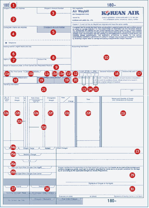 Figure 1 : Master Air Waybill Sample 