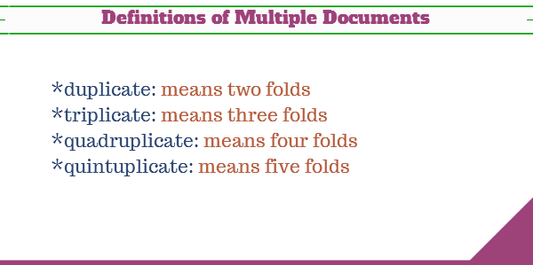 definitions of multiple documents